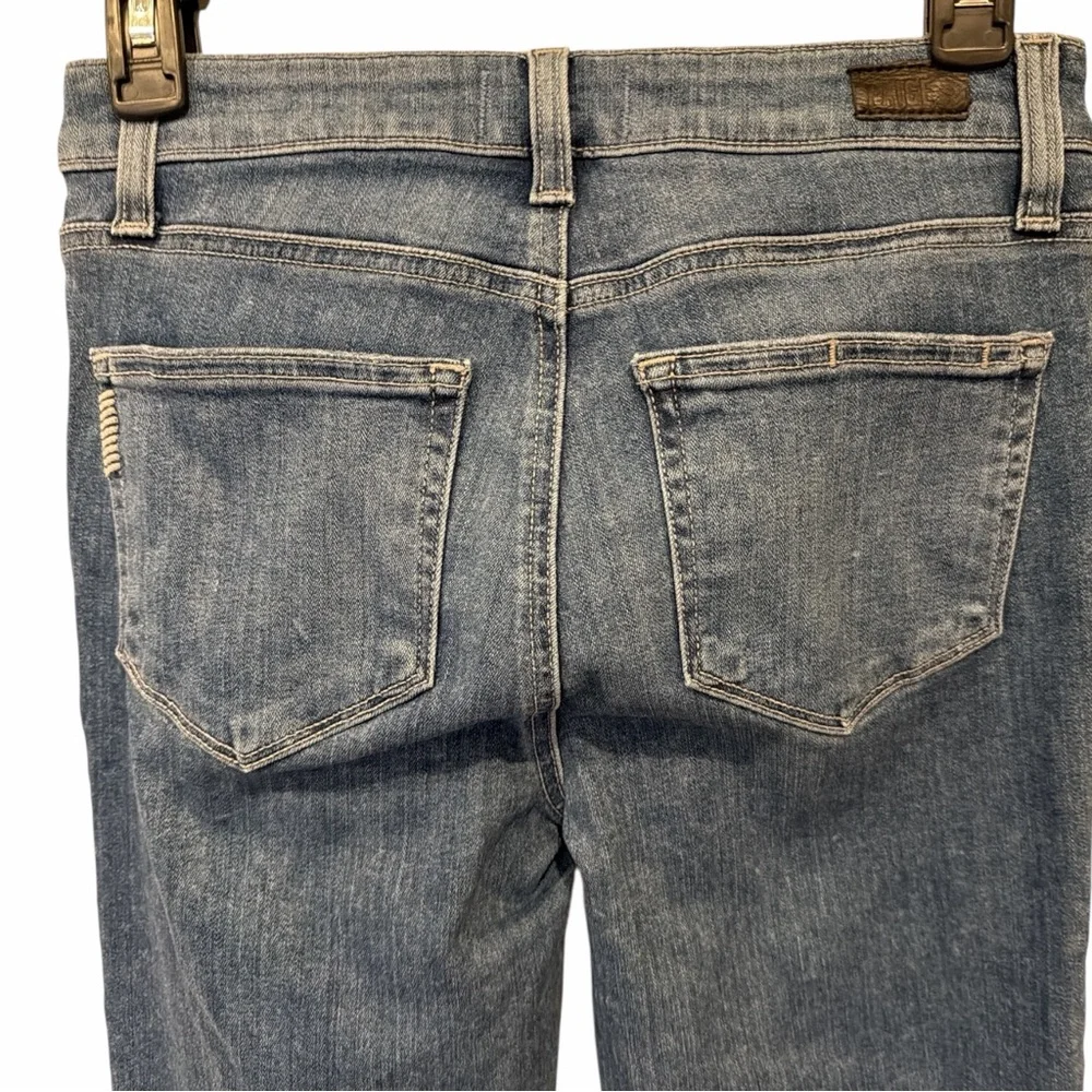PAIGE Rory Crop Flare Jeans 26 Zaylee Wash High Rise Raw Hem Blue